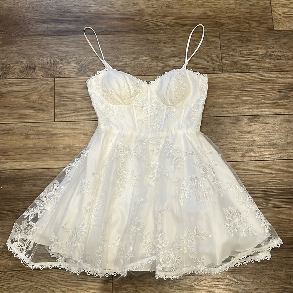 Windsor White Lace Mini Dress